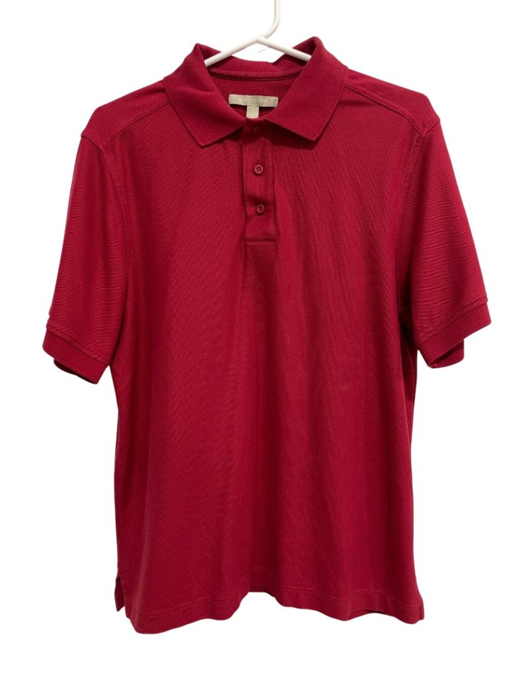 Nordstrom Polo Shirt Medium Collared Short Sleeve Cotton Red Retro Country Club